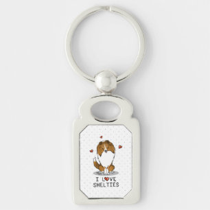 I Love Shelties (sable 2) Shetland Sheepdogs Cute Key Ring