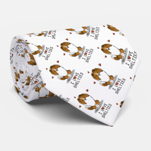 I Love Shelties (sable 2) Shetland Sheepdogs Cute Tie