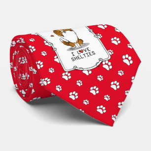 I Love Shelties (sable 2) Shetland Sheepdogs Cute Tie