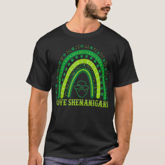 I Love Shenanigans Mixed Clover Shamrock Vintage R T-Shirt