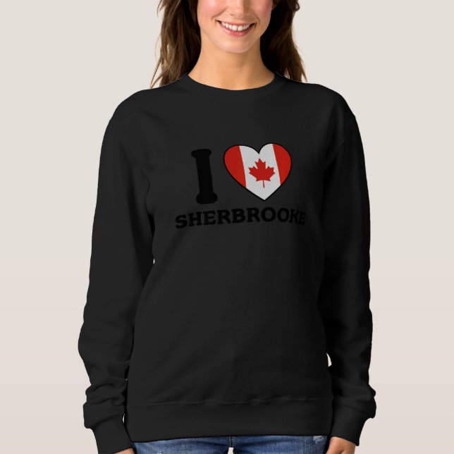 I Love Sherbrooke Canada Heart FlAG Premium Sweatshirt (Front)