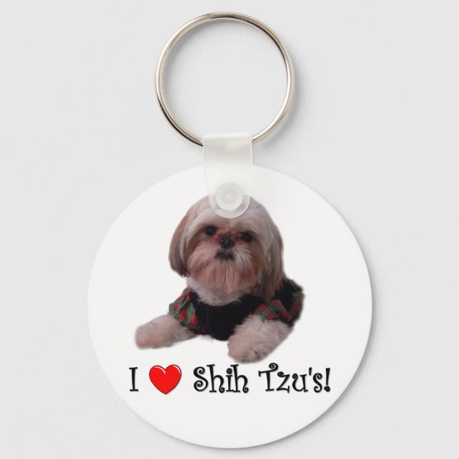 I Love Shih Tzu Key Ring (Front)