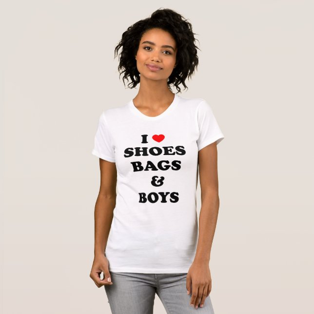 I Love Shoes Bags And Boys T-Shirt (Front Full)