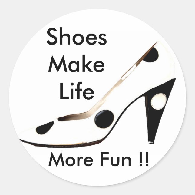 I Love Shoes Female Fashionista Classic Round Sticker (Front)