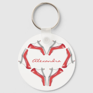 I Love Shoes Heels Heart Personalised Key Chains