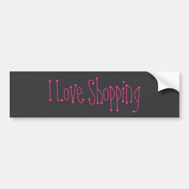I Love Shopping Bumper Sticker (Front)