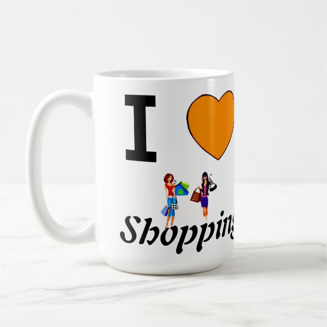 I Love Shopping Coffee Mug (Left)