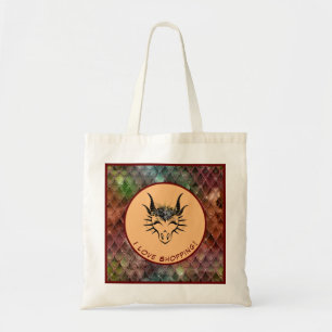 I Love Shopping Dragon Head & Scales Tote Bag