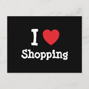 I love Shopping heart custom personalised Postcard