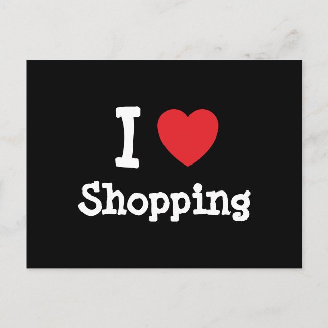I love Shopping heart custom personalised Postcard (Front)