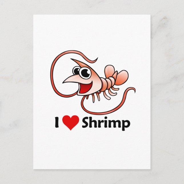 I Love Shrimp Postcard (Front)