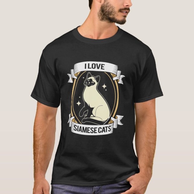 I Love Siamese Cat T-Shirt (Front)
