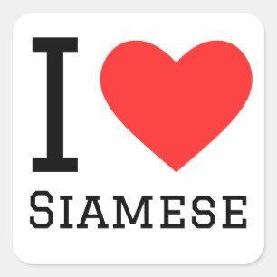 I love Siamese Square Sticker
