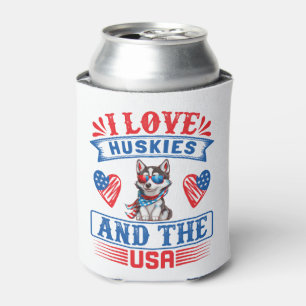 I love Siberian Huskies and the USA Can Cooler