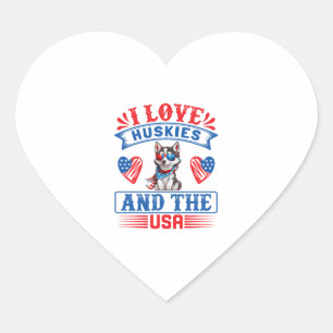 I love Siberian Huskies and the USA Heart Sticker