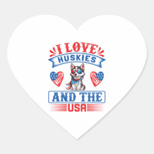 I love Siberian Huskies and the USA Heart Sticker