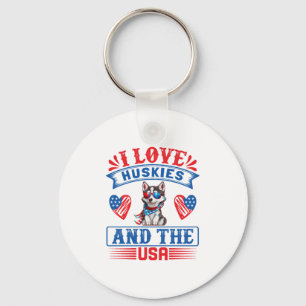 I love Siberian Huskies and the USA Key Ring
