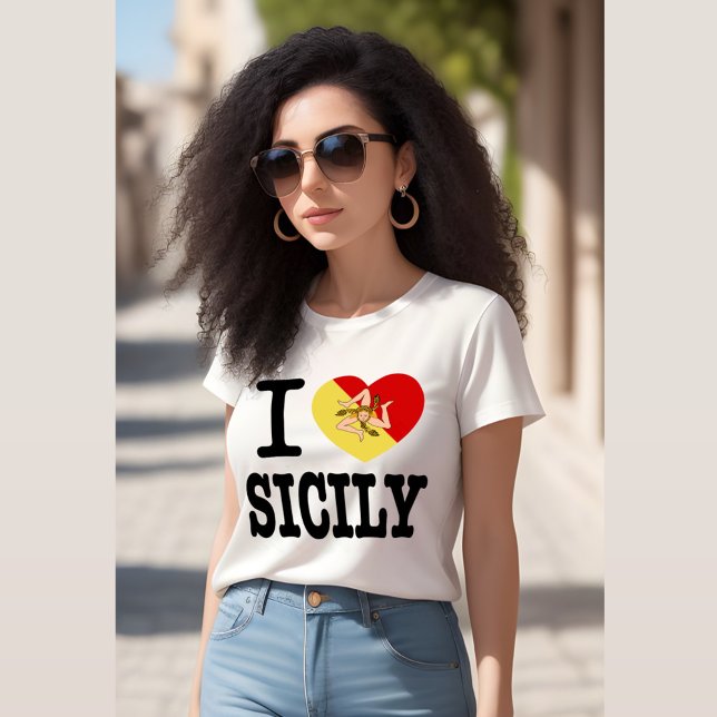 I Love Sicily (I Heart Sicily) T-Shirt (Creator Uploaded)
