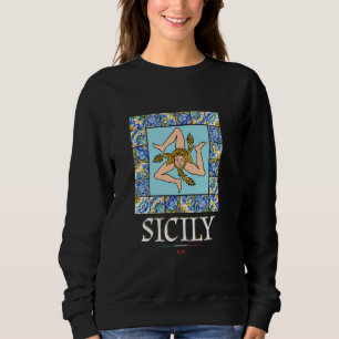 I Love Sicily, Sicily Italy Illustration Graphic D Sweatshirt