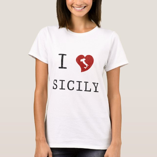 I Love Sicily T-Shirt (Front)