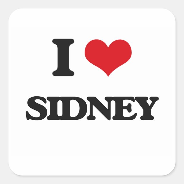 I Love Sidney Square Sticker (Front)