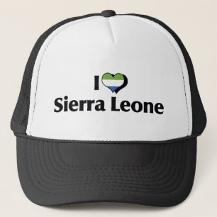 I Love Sierra Leone Flag Trucker Hat