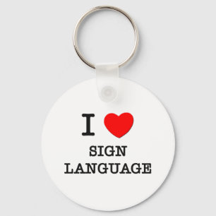 I Love Sign Language Key Ring