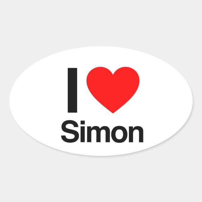 i love simon oval sticker (Front)