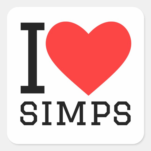 I love simps square sticker (Front)