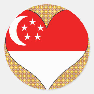 I Love Singapore Classic Round Sticker
