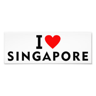 I love Singapore country like heart travel tourism Photo Print