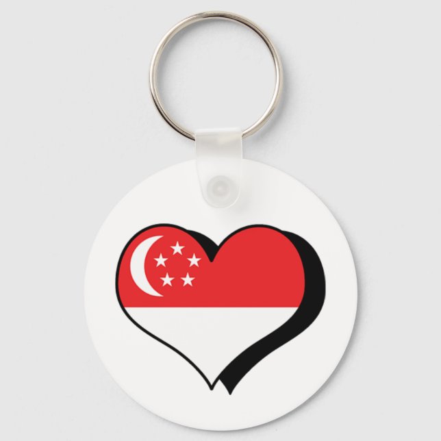 I Love Singapore Keychain (Front)