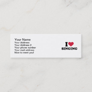 I love singing mini business card