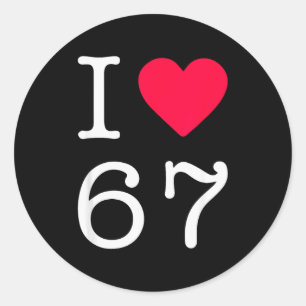 I Love Six Seven 6 7 Meme Gen Alpha Slang Classic Round Sticker