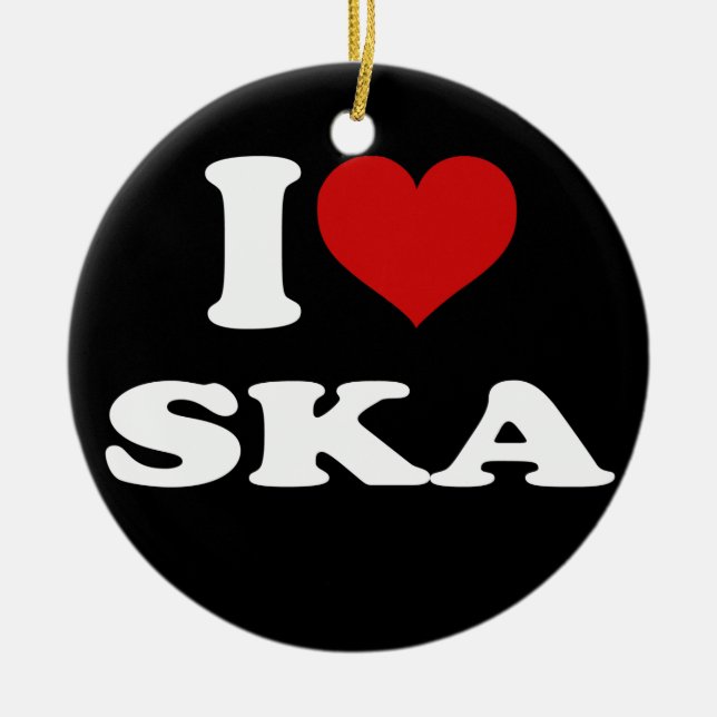 I Love Ska Ceramic Tree Decoration (Front)