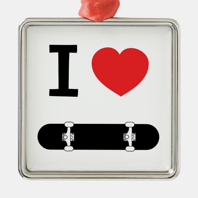 I love skateboarding metal tree decoration (Front)