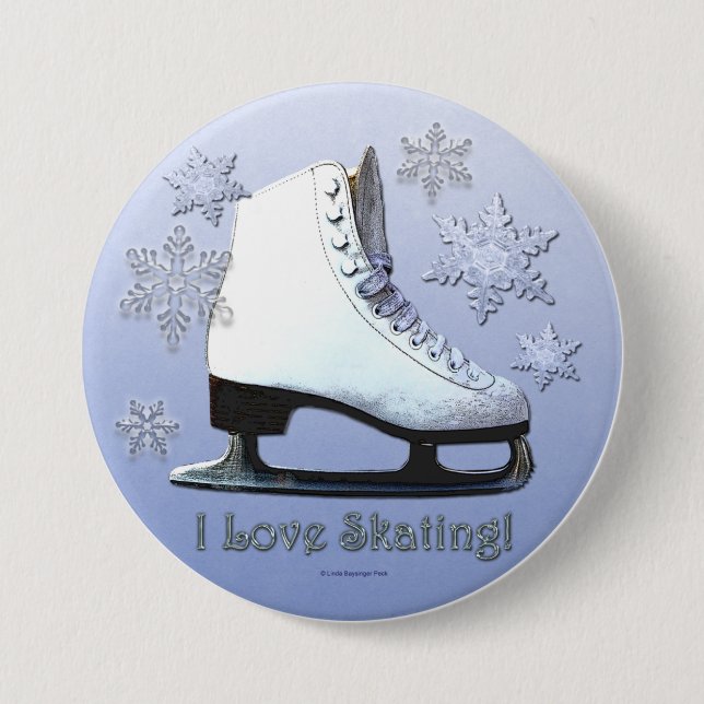 I Love Skating 7.5 Cm Round Badge (Front)