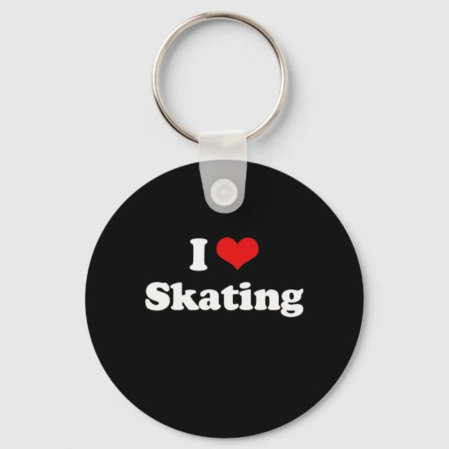 I Love Skating Tshirt Key Ring (Front)