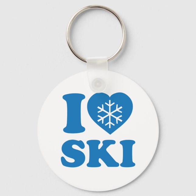 I Love Ski Key Ring (Front)