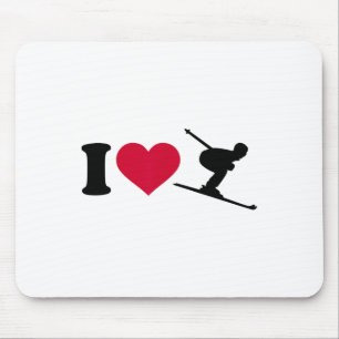 I Love Skiing _2  Mouse Pad