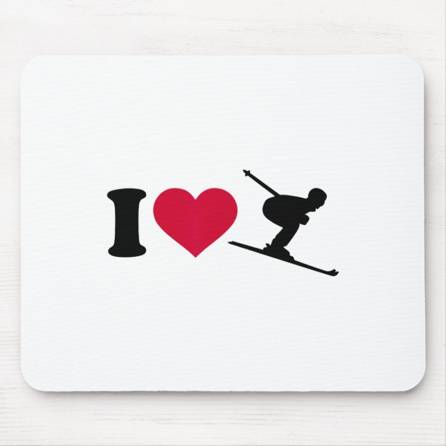 I Love Skiing _2  Mouse Pad (Front)