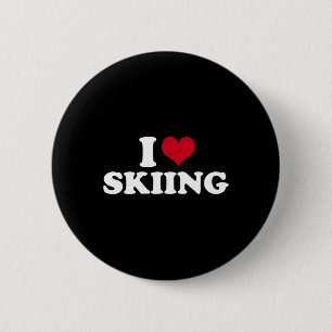 I Love Skiing 6 Cm Round Badge
