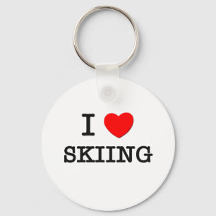 I Love Skiing Key Ring