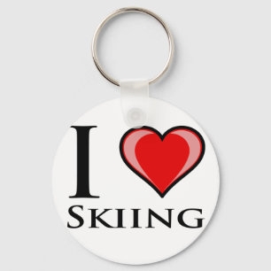 I Love Skiing Key Ring