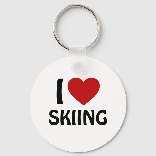 I love SKIING Key Ring (Front)