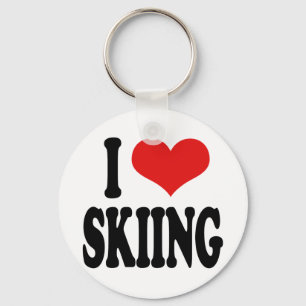 I Love Skiing Key Ring