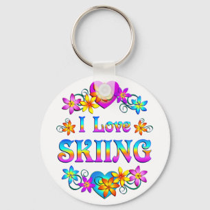 I Love Skiing Key Ring