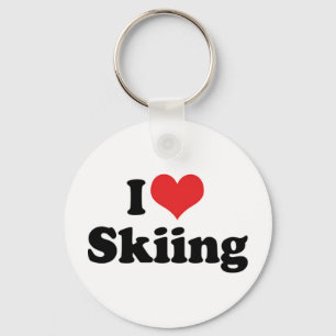 I Love Skiing Keychain