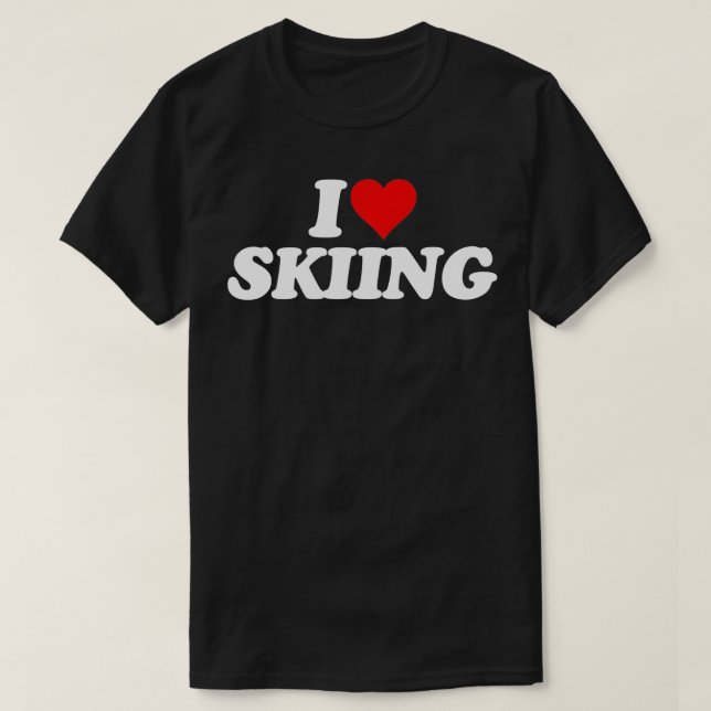 I Love Skiing Lover Gifts I Heart to Ski  T-Shirt (Design Front)