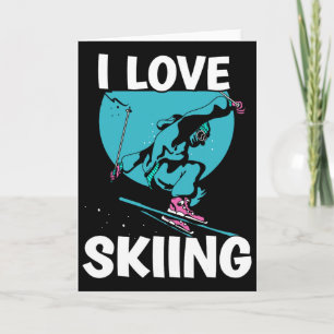 I Love Skiing Skiers Skier Ski Winter Sports Card